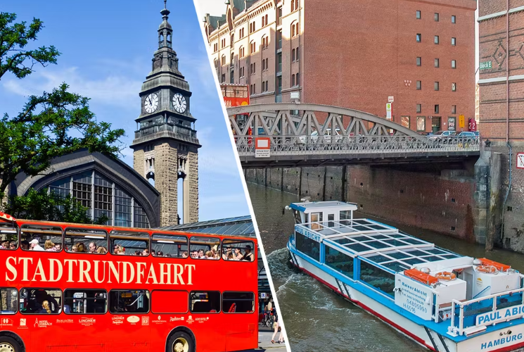 1-tägige Hop-on Hop-off Bustour mit Hafen- undoder Alsterrundfahrt